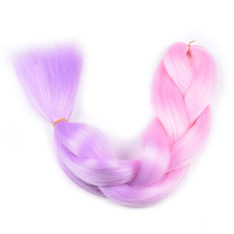 BACANA Pink Ombre Braiding Hair Light Pink/Light Purple 3 Packs Jumbo Braid in Hair Extension Ombre Colors High Temperature Synthetic Hair for Braiding Soft Healthy - Image 5